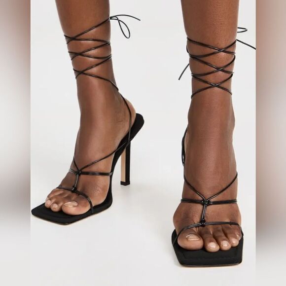 NIB Good American Caged Slanted Sandals - Picture 5 of 8